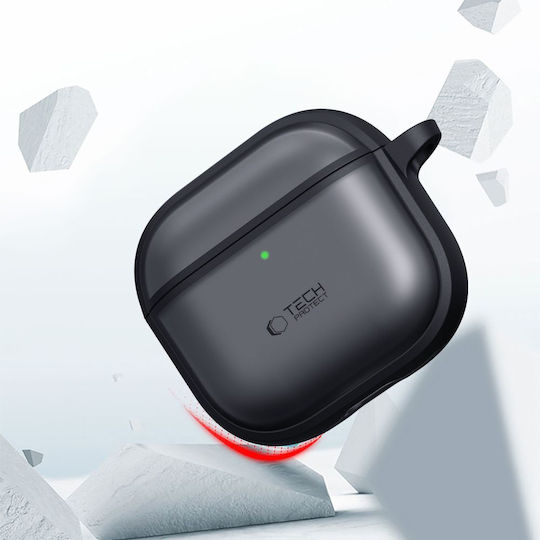 Tech-Protect MagMat Силиконов / Пластмасов Калъф с Кука в Черен Цвят за Apple AirPods 4 / 5