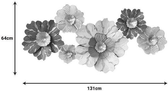Inart Διακοσμητικό Τοίχου από Μέταλλο Daisy 131x9.5x64cm Inart Διακοσμητικό Τοίχου από Μέταλλο Daisy 131x9.5x64cm