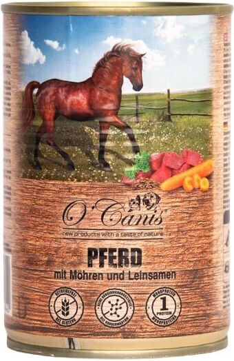 O'Canis Pferd Wet Food Dogs in Cans with Meat, Carrot and Vegetables Gluten-Free 400gr