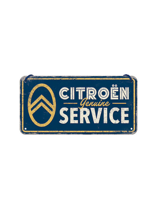 Nostalgic Art 3D Wall Decor Sign Citroen Genuine Service Handmade Made of Metal 20x10cm
