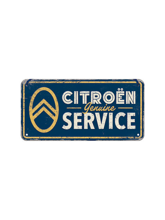 Nostalgic Art 3D Wall Decor Sign Citroen Genuine Service Handmade Made of Metal 20x10cm