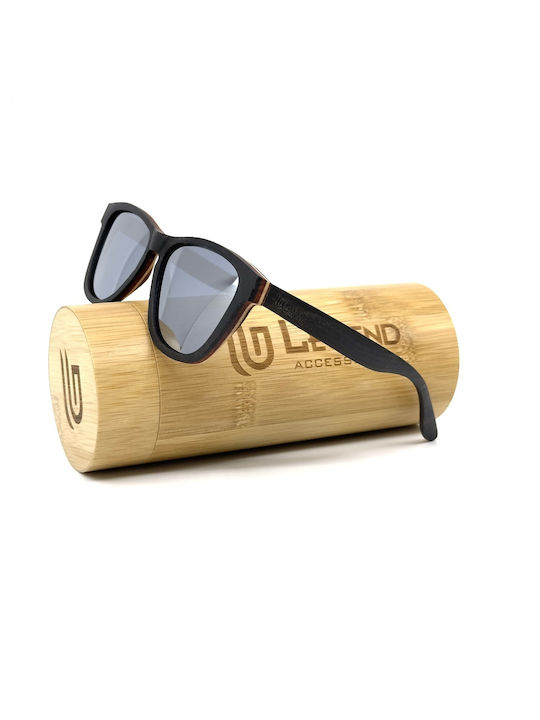 Legend Accessories Sunglasses with Black Wooden Frame and Polarized Lens LGD-WS-516