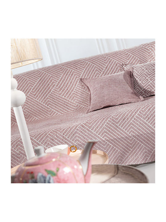 Guy Laroche Three-Seater Sofa Throw Goya 180x300cm Old Pink