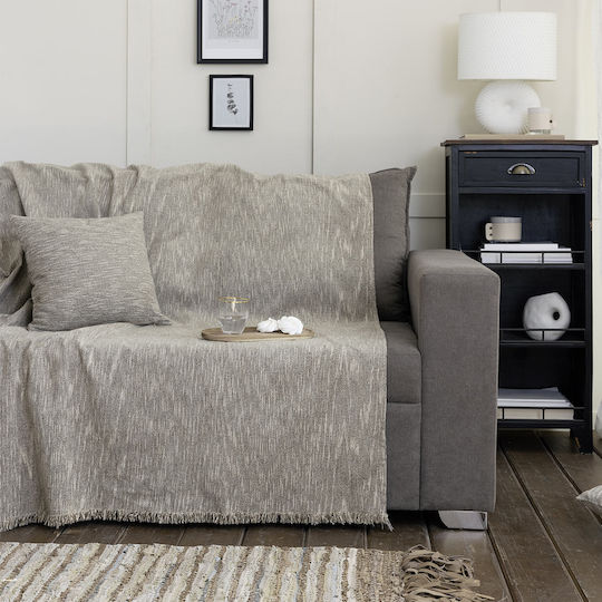 Nima Artisan Armchair Throw Chenille 180x180cm Beige