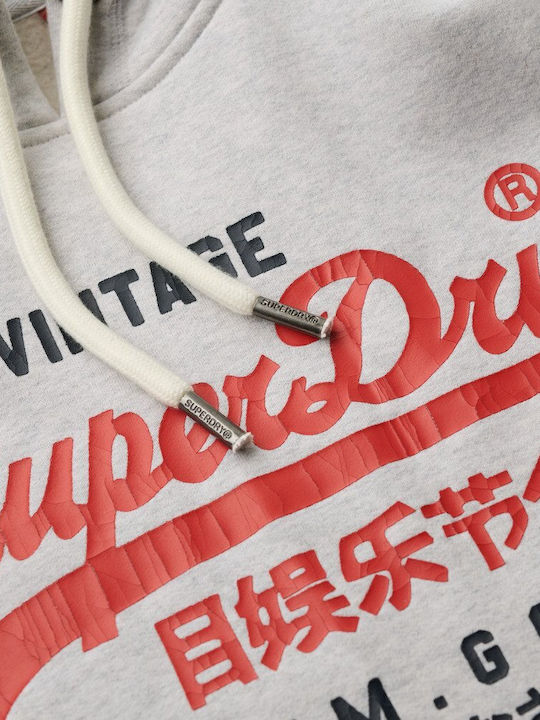 Duo Vintage Logo Суитшърт с Качулка Сив