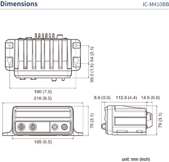 Icom Vhf Marine Transceiver Ic-m410bb