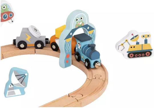 Tooky Toys Set with Train made of Wood for 3+ years+ Years