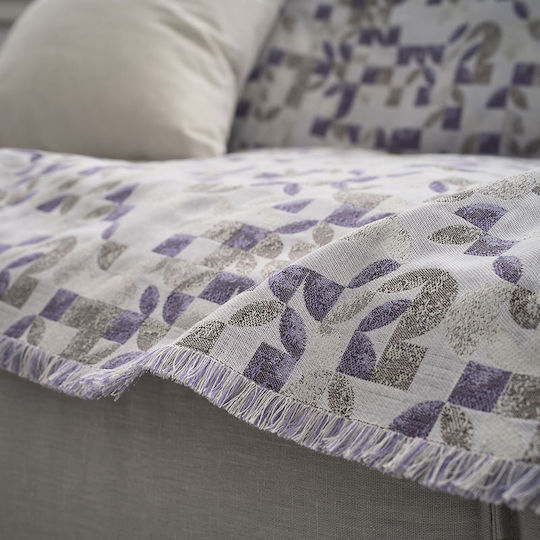 Gofis Home Puzzle Armchair Throw Knitted 180x180cm Lilac 264/17