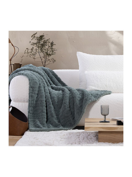 Nef-Nef Homeware Germain Blanket Sherpa Sofa 130x180cm Green