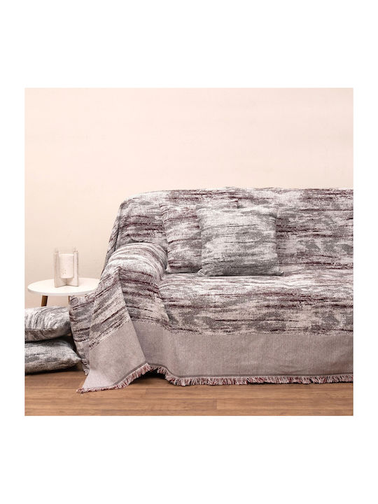 Viopros Viopros Dreisitzer-Sofa Wurf Jacquard 180x280cm Burgundisch