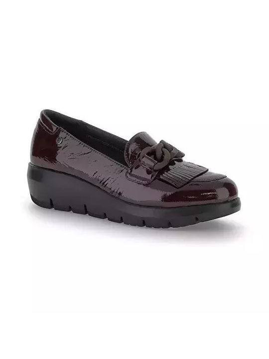 Stonefly Patent Leather Women's Loafers in Red Color