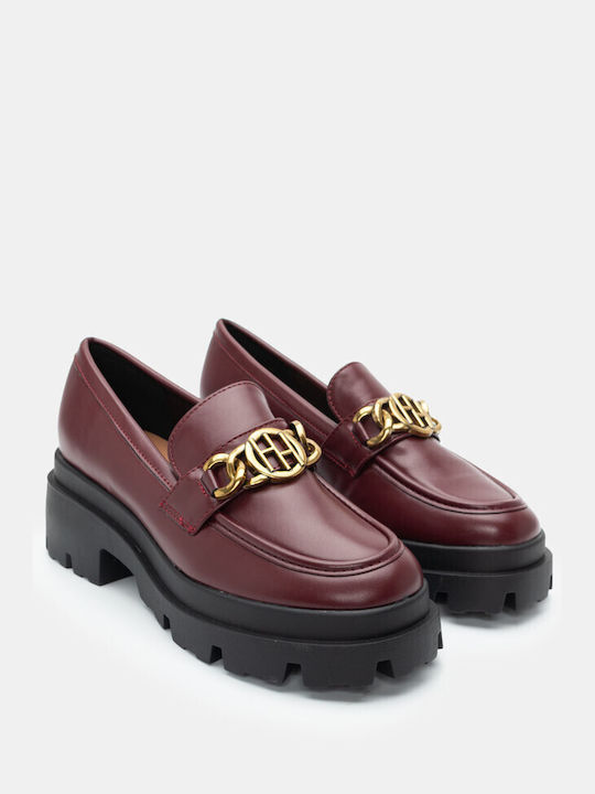 Luigi Women's Loafers in Burgundy Color