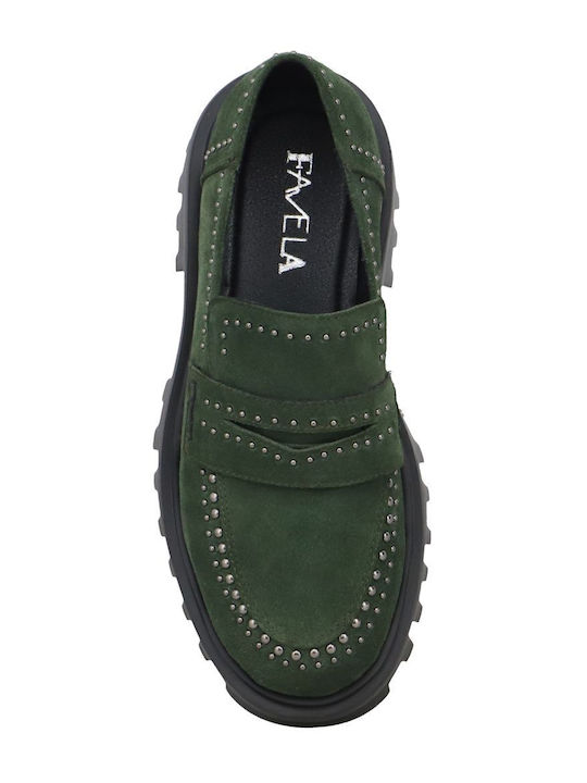 Leon Γυναικεία Loafers σε Χακί Χρώμα