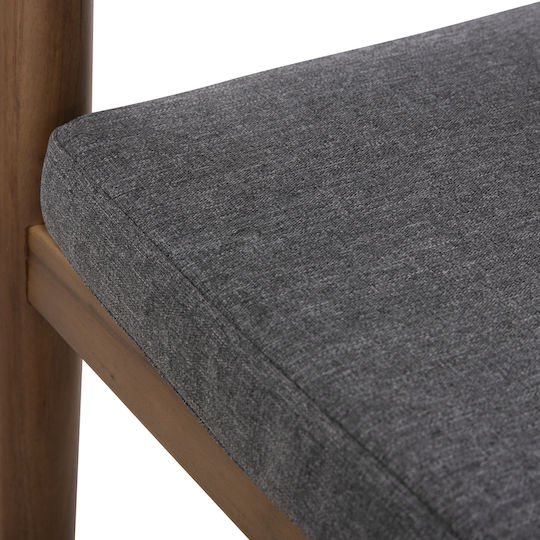 Outdoor-Sessel Hölzernes Navan Natural - Grey mit Kissen 4Stück 59x58x76εκ.