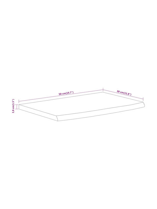 Ράφι Τοίχου Καφέ 50x30x3.8εκ.