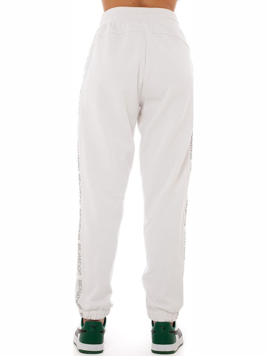 Hohe Taille Jogginghose white