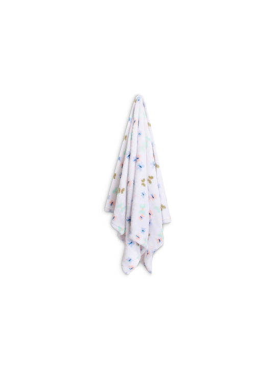 Mother's Choice Κουβέρτα Αγκαλιάς & Λίκνου Fleece Λευκή 75x100εκ.