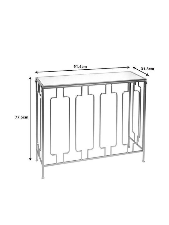 Sieni Consolă Metalică cu Suprafață din Sticlă Aur L91.4xL31.8xH77.5buc