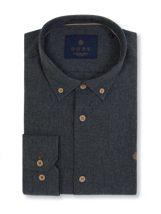Langärmlig Flanell Hemd Anthracite