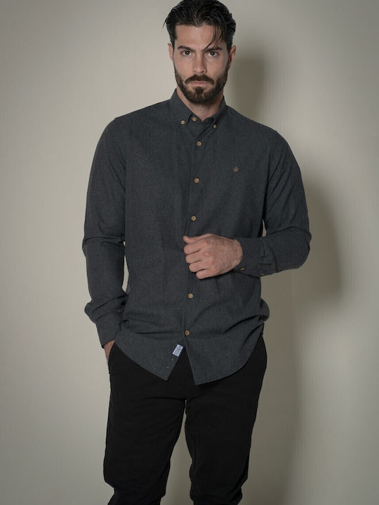 Langärmlig Flanell Hemd Anthracite