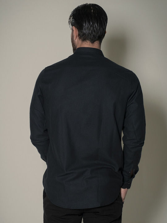 Long-sleeved Flannel Shirt Black