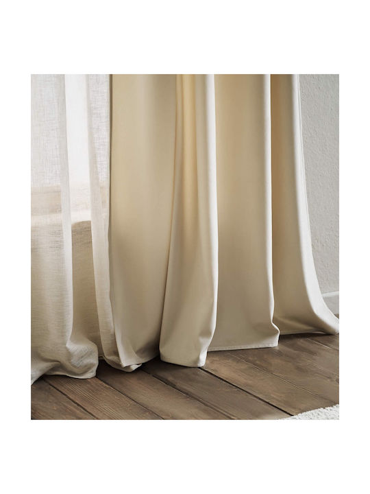 Gofis Home Curtain with Pencil Pleat Winter Ecru 140x280cm