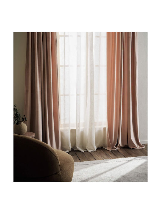 Gofis Home Curtain with Pencil Pleat Winter Orange 140x280cm