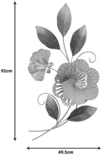 Inart Διακοσμητικό Τοίχου από Μέταλλο Lux 92x7x49.5cm Inart Διακοσμητικό Τοίχου από Μέταλλο Lux 92x7x49.5cm