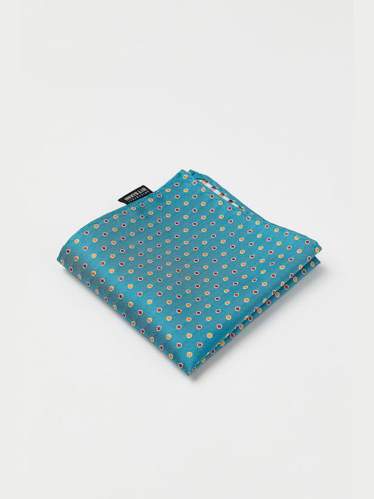 Petrol Polka Dot Pocket Square in Microfiber | Aristoteli Bitsiani