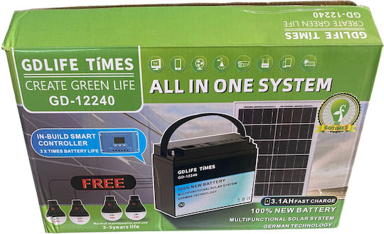 GDLIFE TIMES Solar Lighting System With 4 Lamps GD-12240