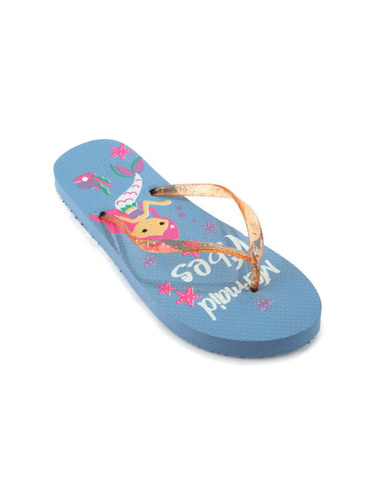 Fshoes Women's Flip Flops Light Blue