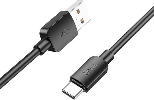 Hoco Кабел USB Type-C 2.0 USB-C мъжки - USB-A 27W Захранване PD Черен 1м HC-X96TBK