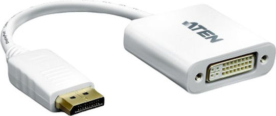 Aten Convertor DisplayPort masculin în DVI-I feminin Alb 1buc VC965-AT