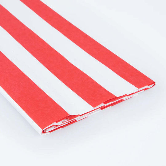 Papiertischdecke Rot-Weiß Gestreift 2,6 x 1,4m Meri Meri