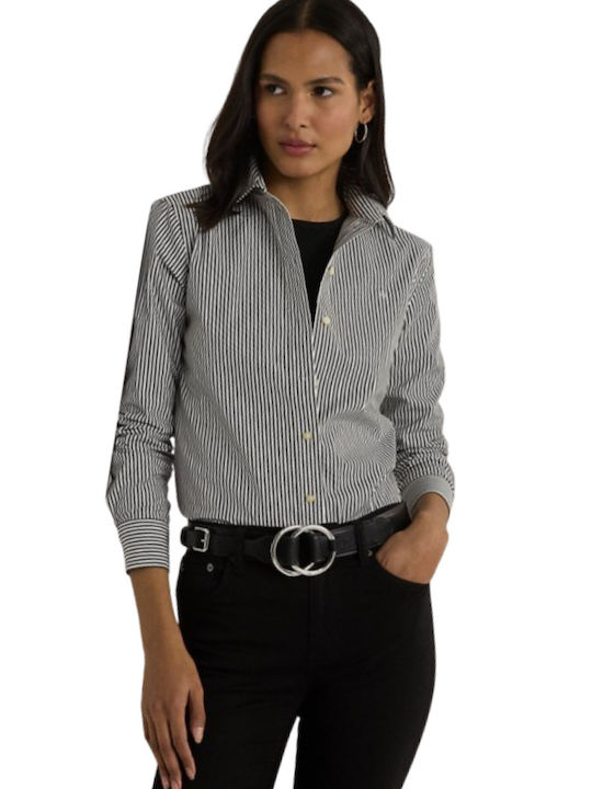 Shirt Mânecă lungă Femei Cămașă Black/White Cu dungi