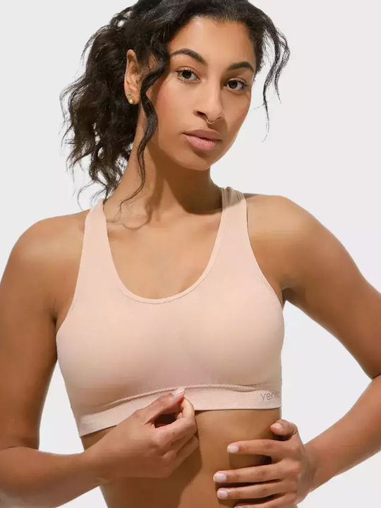 Women's Sports Bra with Light Padding Beige