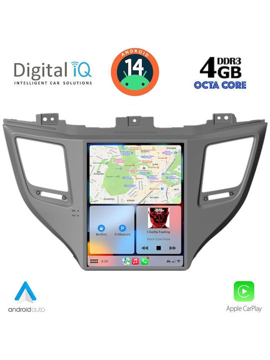 Digital IQ Car Audio System for Hyundai Tucson 2015-2019 (Bluetooth/USB/WiFi/GPS/Apple-Carplay/Android-Auto) with Touch Screen 9.7"