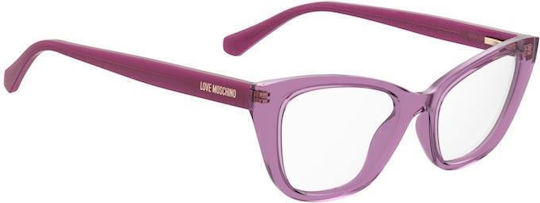 Moschino Plastic Eyeglass Frame Butterfly Purple MOL636 MU1