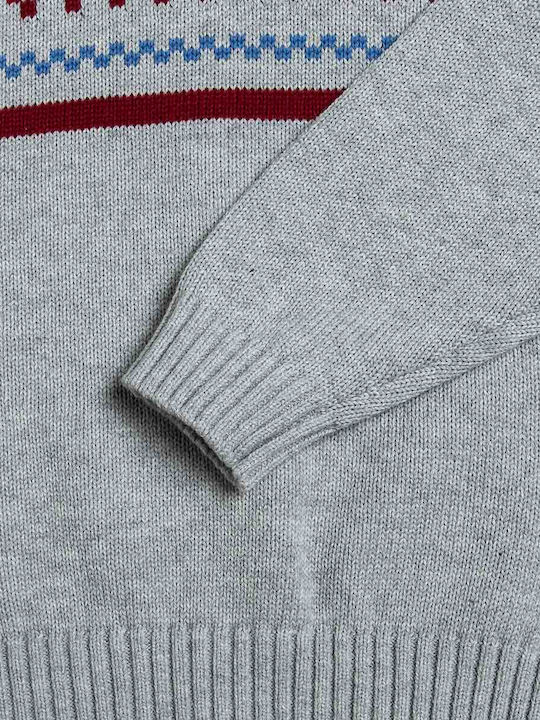 Kids' Sweater Long Sleeve Gray Geometrical Pattern