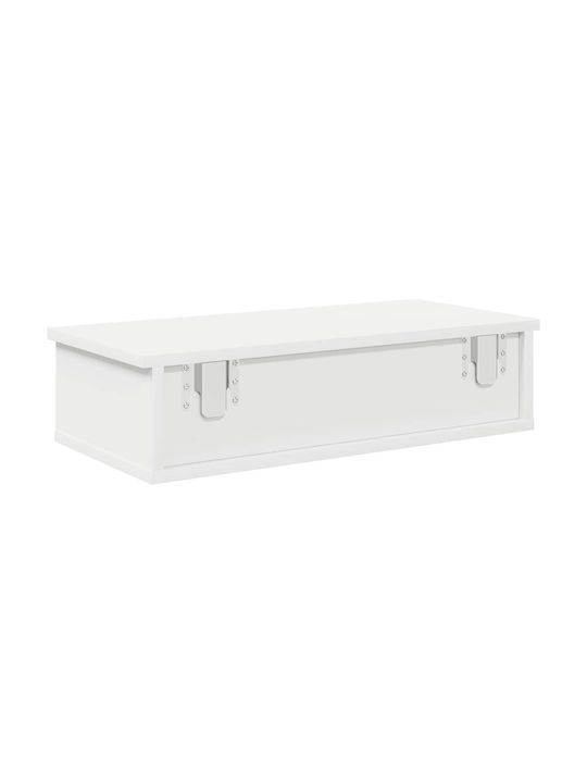 Wall Living Room Cabinet Made of Particle Board White 60x28x15cm