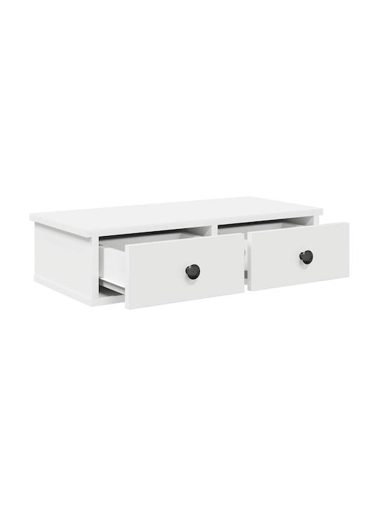 Wall Living Room Cabinet Made of Particle Board White 60x28x15cm