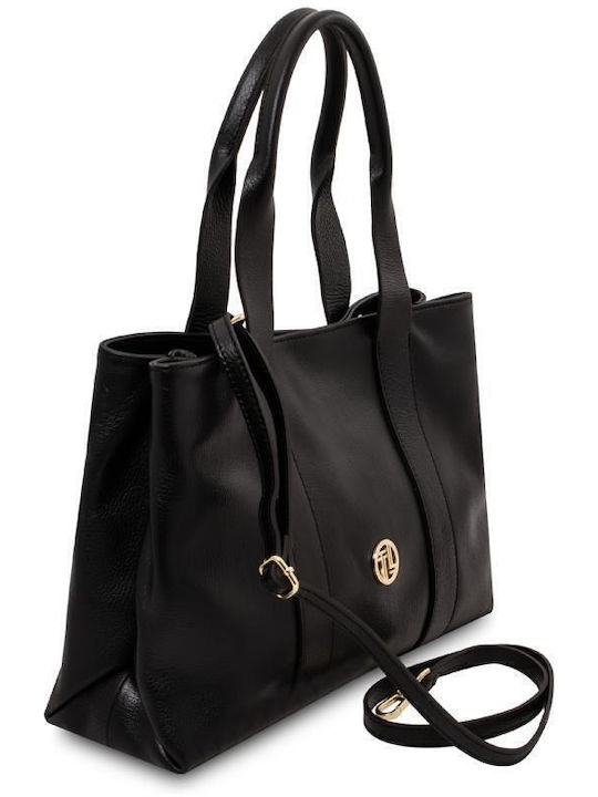 De piele Geantă de damă Shopper De umăr Neagră