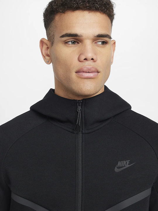 Tech Fleece Windrunner Ζακέτα με Κουκούλα Μαύρη