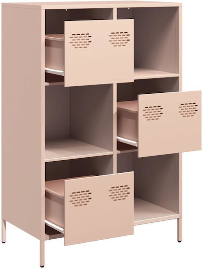 Bufet din Metal cu Sertare Roz 68x39x103.5cm