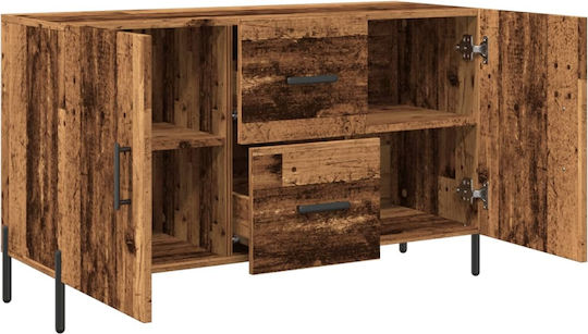 Μπουφές Ξύλινος με Συρτάρια Καφέ 100x36x60cm