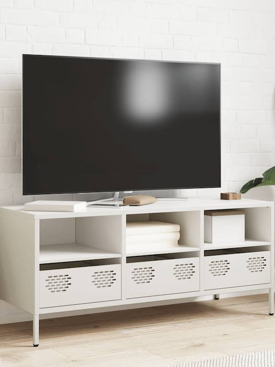 TV Stand Metal White L101.5xW39xH43.5cm