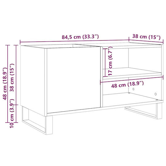 vidaXL Hi-Fi Furniture Brown 38x84.5x48cm