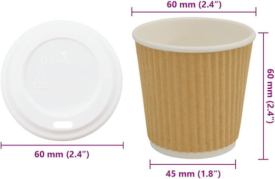 vidaXL Ποτήρι μιας Χρήσης Χάρτινo Καφέ 120ml 1000τμχ