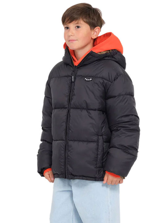Kinder Steppjacke mit Kapuze Black Iconic