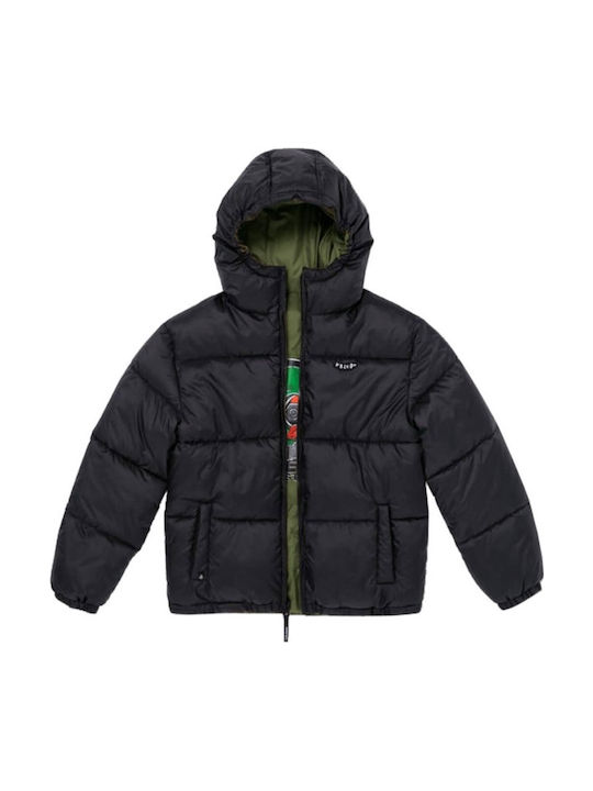 Kinder Steppjacke mit Kapuze Black Iconic